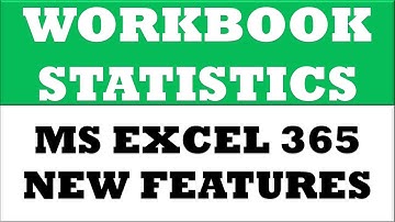 Workbook Statistics in excel