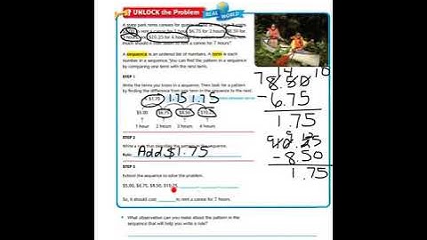 Lesson 3.10 Algebra Patterns with Decimals