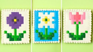 I made Minecraft flowers with cookies and icing!