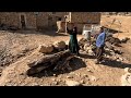 Preparing firewood for a wood stove in nomadic life
