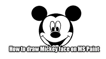 How to Draw Mickey Mouse face || MS paint Drawing