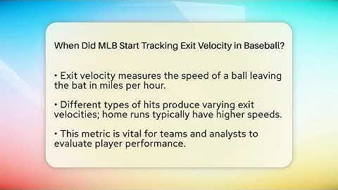 When Did MLB Start Tracking Exit Velocity in Baseball? | Baseball Equipment Hub News