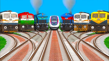 7*Trains Run At Curved Bumpy Branched Grantedent Railroad Crossing Tracks ll PC Gameplay 