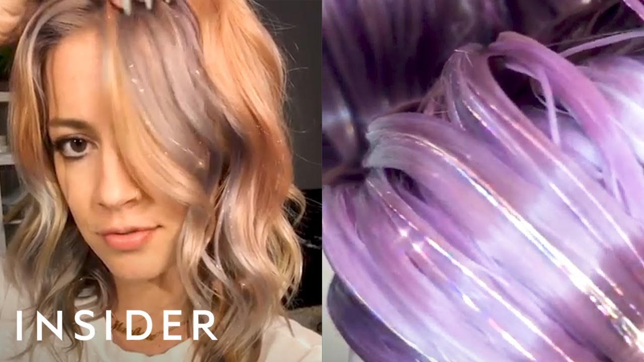 These Glitter Hair Extensions Let You Get The Look Without The Mess -  YouTube