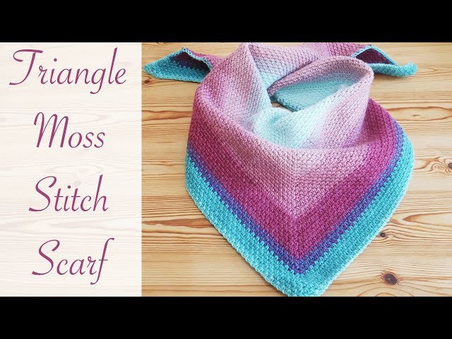 Easy Crochet: Moss Stitch Triangle Scarf / Shawl
