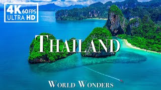 FLYING OVER THAILAND (4K UHD)  Amazing Beautiful Scenery With Relaxing Music  4K Video Ultra HD