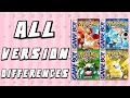 All Version Differences in Pokemon Red, Blue, Green & Yellow
