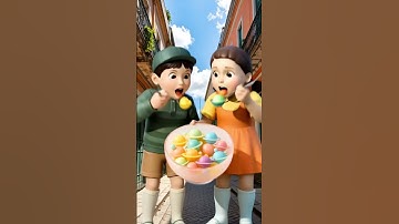 Squid Game eating colorful alien edible slime ASMR #asmrRainbow #squidgame #squidgame2 #ai