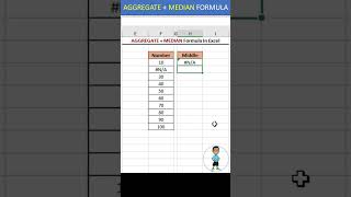 AGGREGATE + MEDIAN Formula In Excel #excel #exceltips #exceltutorial #msexcel #microsoftexcel