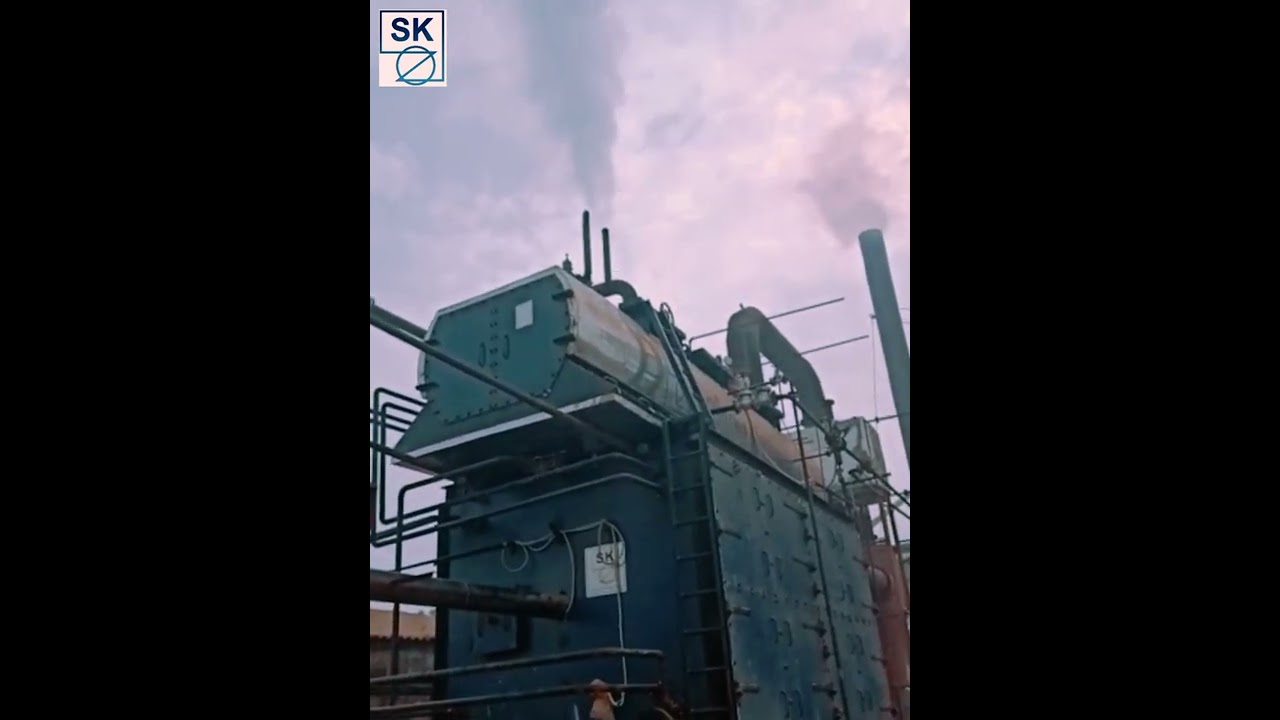 Solarkaz Biomass Boiler during operation.
