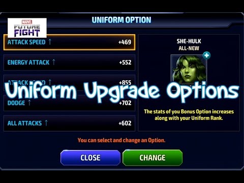 Marvel Future Fight Uniform Upgrade Options Youtube