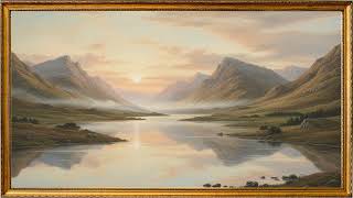 4K Tranquil Scottish Highlands Panorama - August Wilhelm Leu Soft Pastel Art screenshot 1