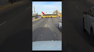 School bus driver pulls right in front of a moving truck 😳