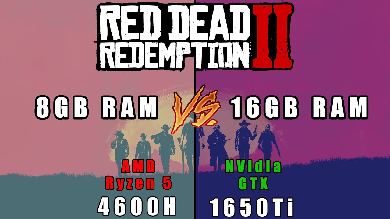 Red Dead Redemption II 8GB vs 16GB Ram comparision (AMD Ryzen 5 4600H