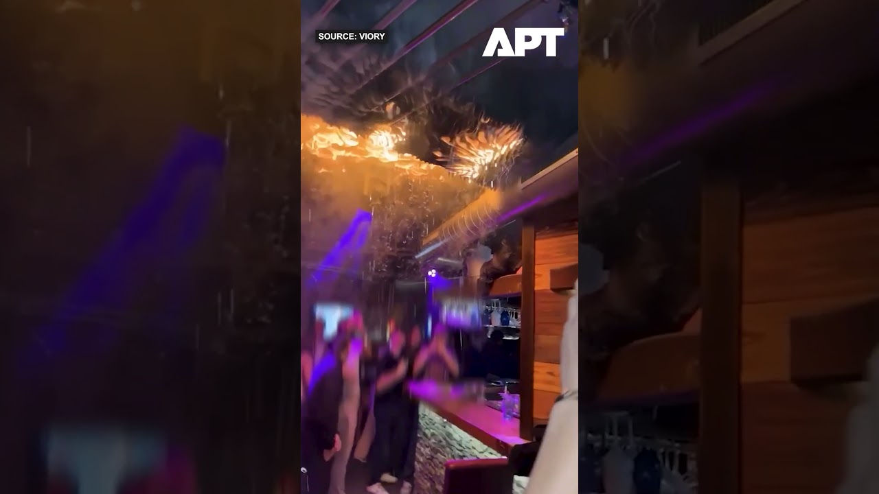 Потолок бара Ski Bar взорвался и загорелся! Посетители впали в панику и ужас | Пожар в Кранс-Монт...