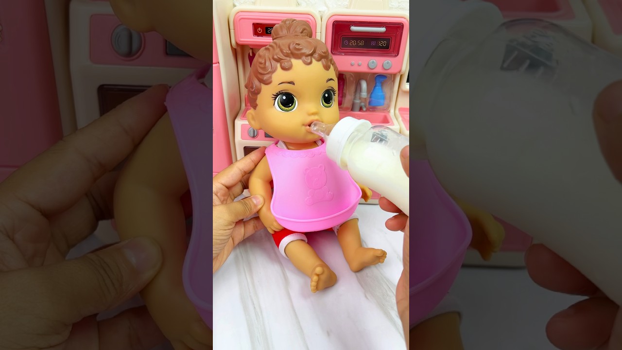 Satisfying with Unboxing & Review Baby Drinking Milk Bottle Set Toys Kitchen Video | ASMR videos