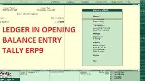 how to Create Opening Balance Ledger in tally erp9 II Hindi Channel II Tally and Busy Classes II