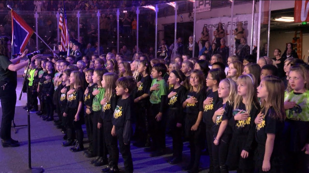 Zach Elementary Green Choir sings the National Anthem YouTube