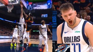 Luka Doncic so hyped after huge block on SGA in clutch to win Game 5 😱