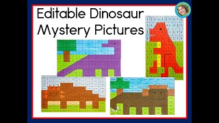 Editable Dinosaur Mystery Pictures to practice almost ANY skill? Yes please!
