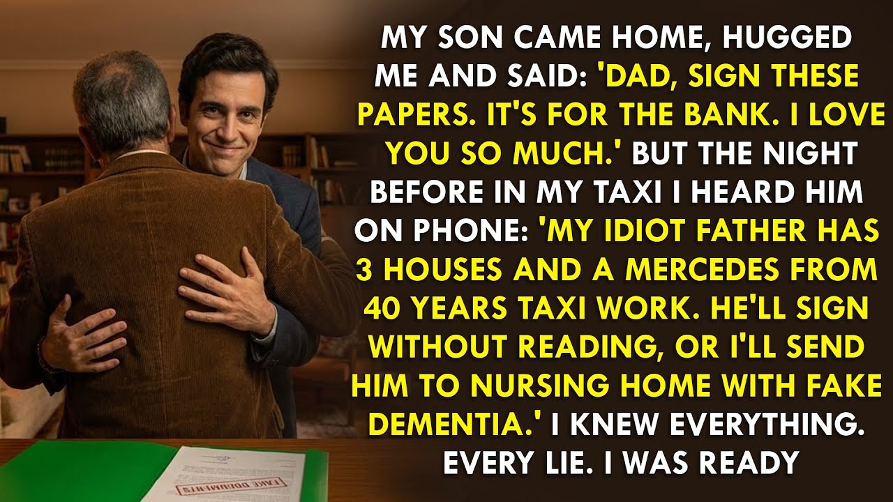 Mi hijo dijo 'Firma los papeles, te quiero mucho papá' pero yo sabía su plan y le tendí una trampa