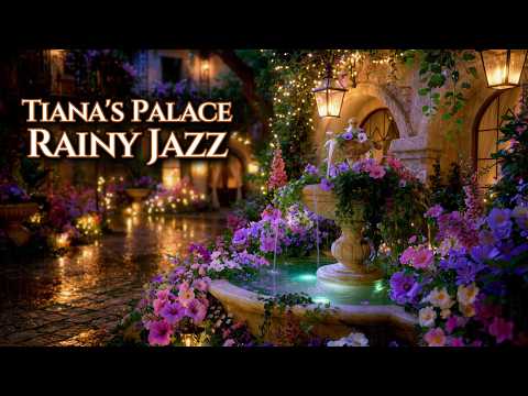 New Orleans Jazz 🌧️ Tiana's Rainy French Quarter Courtyard | Relaxing, Study & Sleep