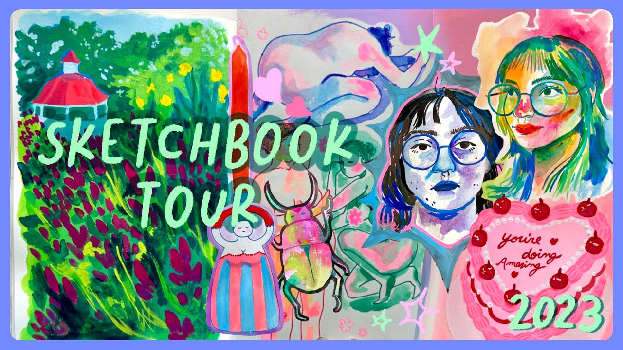 SKETCHBOOK TOUR Finishing My First Sketchbook Ever - YouTube