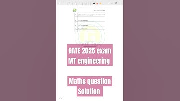 GATE Exam 2025 MT engineering mathematics questions solution video 2 #gate2025solution