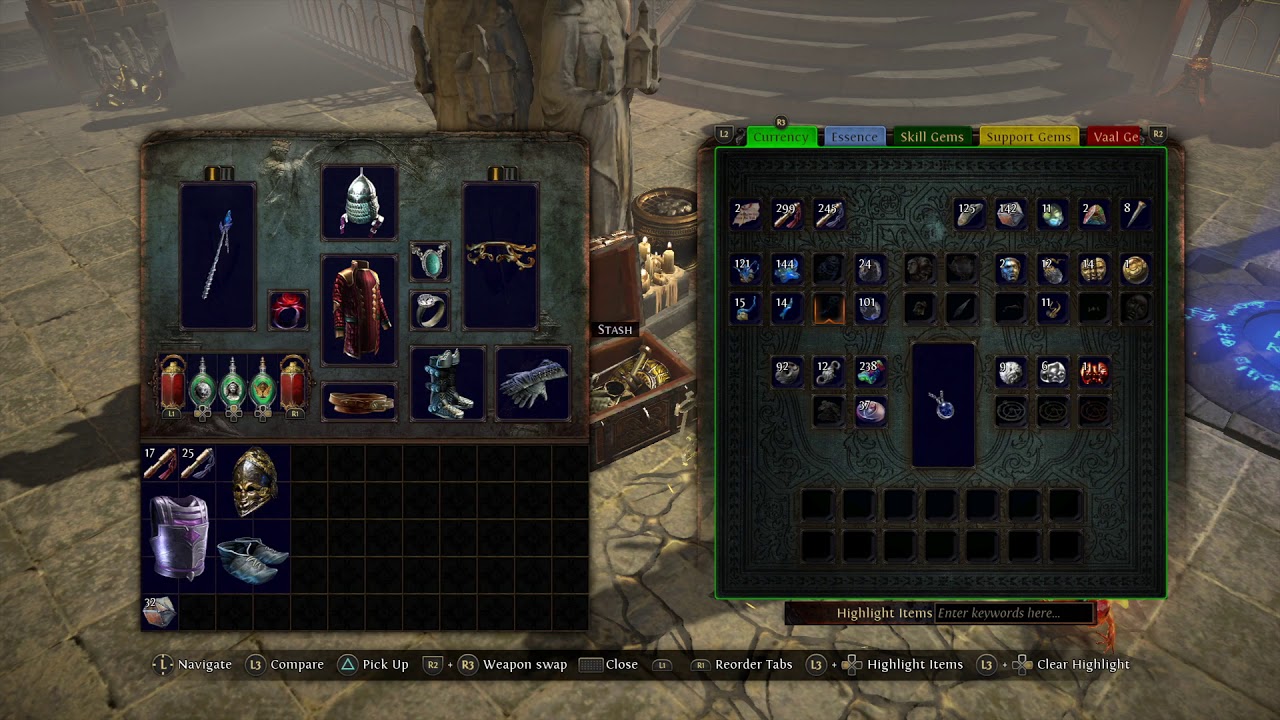 Path Of Exile PS4 Beginners Guide To Crafting And Stash Tabs YouTube