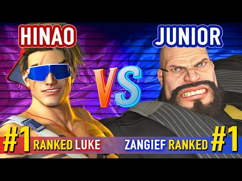 SF6 ▰ HINAO (#1 Ranked Luke) vs JUNIOR (#1 Ranked Zangief) ▰ High Level Gameplay