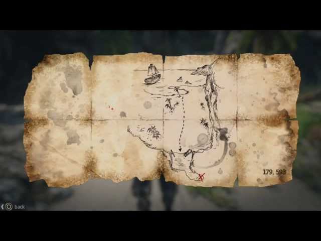 Assassin's Creed 4 Black Flag Tresure Map 179, 593 (PS4) - YouTube