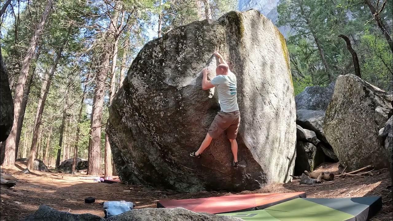 Yosemite Bouldering Curry West, Angler Boulders, The Angler (V3) YouTube