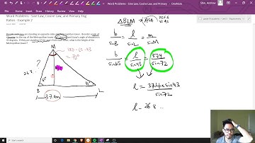 Cosine and Sine Law   Word Problems   Example 2