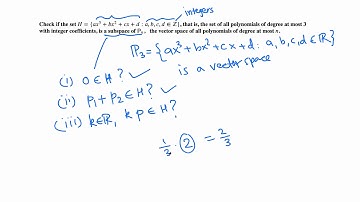 Linear Algebra: check if a set is a subspace or not (degree 3 Polynomial)