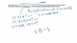 Linear Algebra: check if a set is a subspace or not (degree 3 Polynomial)