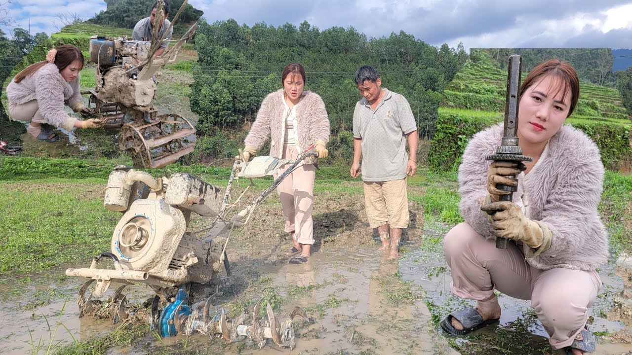 On-site repair of mini tractors for the farmer.