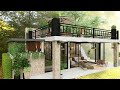 Modern Natural Small House Interior Design with Extended Outdoor Living Space + House Plan