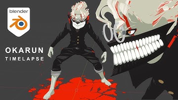 Blender character modeling timelapse - Okarun - DANDADAN