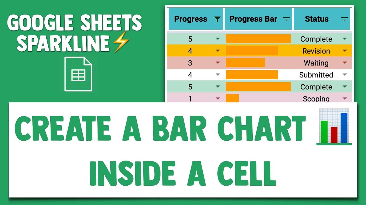 Create a Progress Bar Chart inside a Cell in Google Sheets - YouTube
