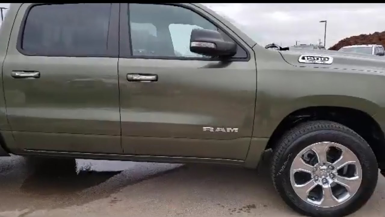 2020 Olive Green Ram 1500 Big Horn New. walk around review for sale in