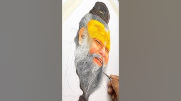 Premanand ji Maharaj drawing, #shorts #art #drawing #premanandjimaharaj