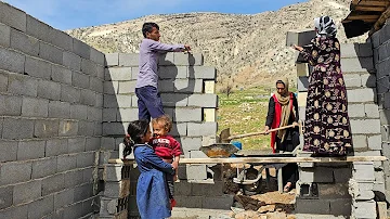 Nomadic family's efforts to complete the wall and expand the house