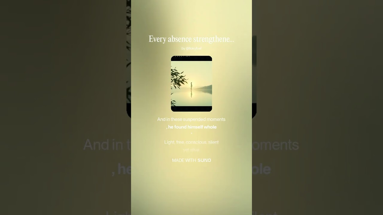 Every absence strengthened his inner presence, silent but whole,