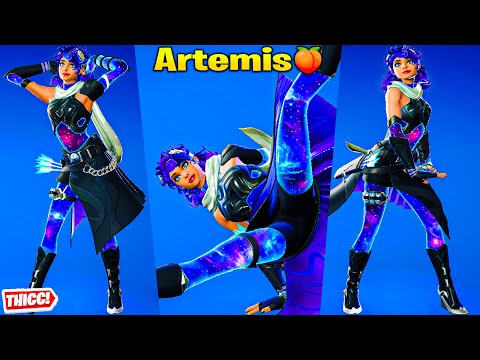 *New* Fortnite Artemis Skin Showcase Thicc 🍑😍 Top Tiktok Emotes & Dances 😘 Cutest Hottest Outfit 😜