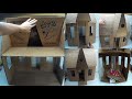 Como hacer una casita de cartón reciclado para muñecas (segunda parte).