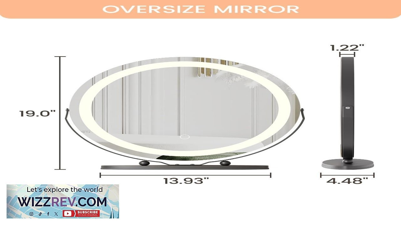 Garvee Vanity Mirror with LED Lights HD Makeup Mirror 360Rotation Easy Install