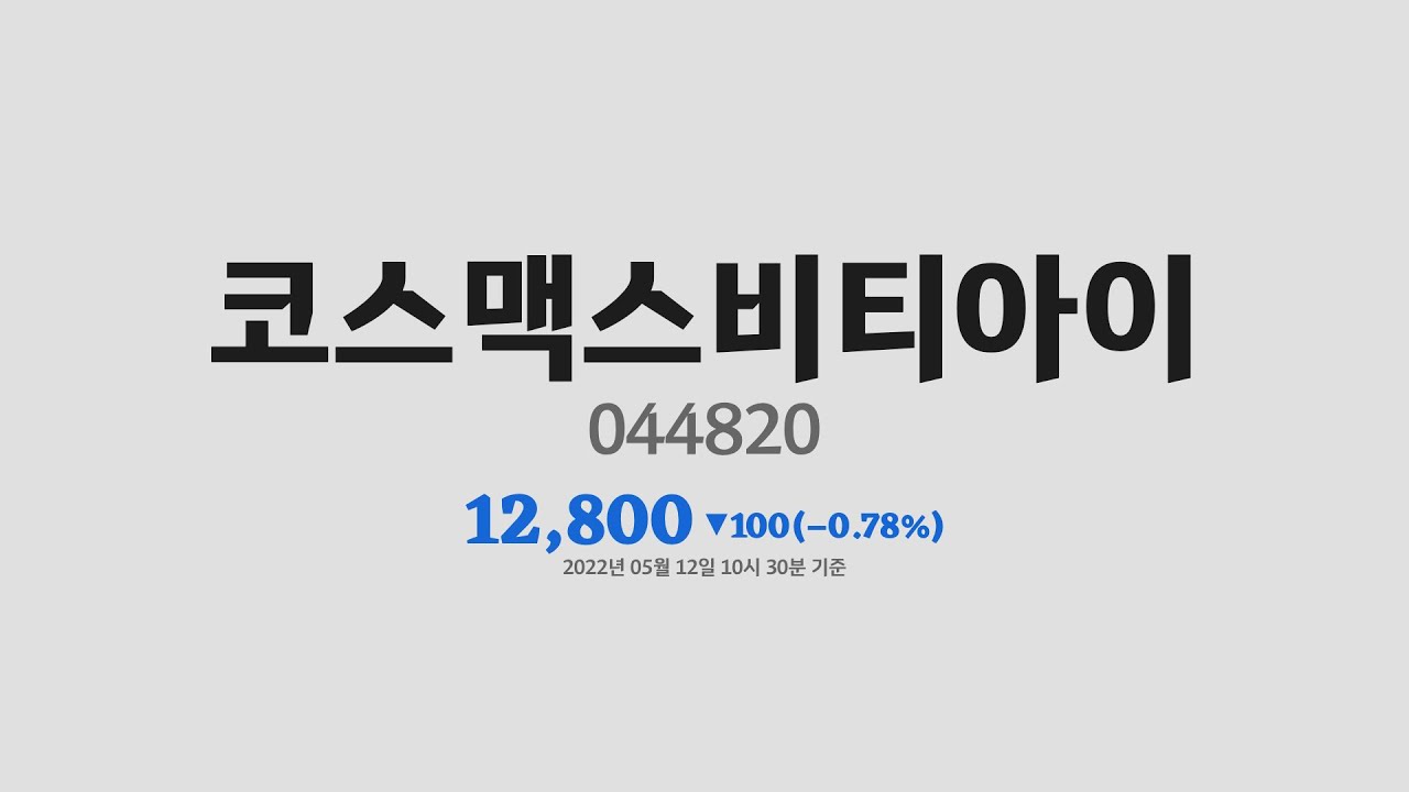 코스맥스비티아이주가분석(044820) 2022년 05월 12일기준