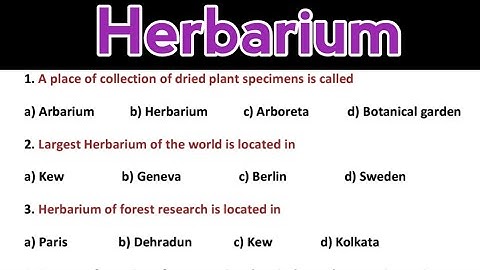 The Living World Biology Class 11 || Herbarium  MCQs || Plant Taxonomy Questions