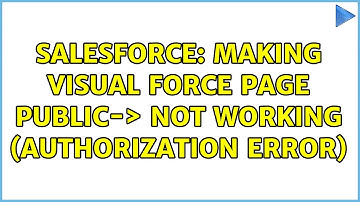 Salesforce: making visual force page public-＞ not working (authorization error)