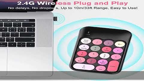PINKCAT Wireless Numeric Keypad 18 Keys with 2.4G Mini Portable Silent Number Pad USB Receiver Fina